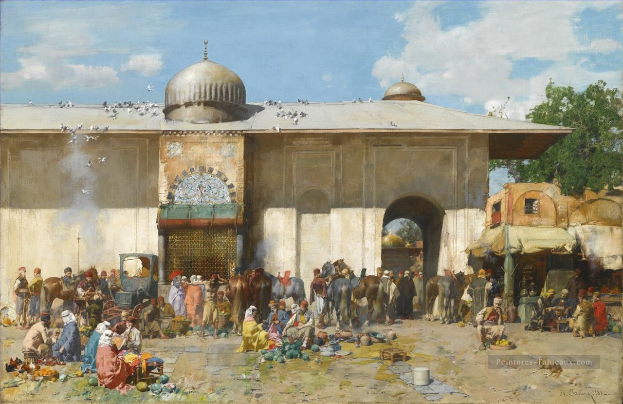 Une scène de marché Alberto Pasini Peintures à l'huile